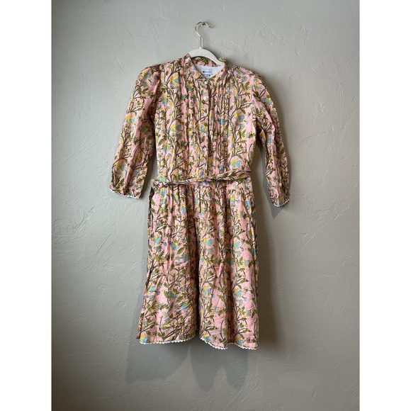 Women's Dress Millier Pink Floral Boho Cottagecore XS Peasant Lace Coquette Cute - Picture 3 of 9